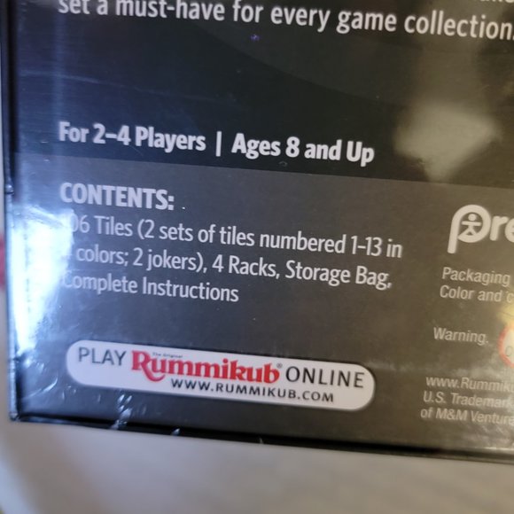 Pressman Games New Rummikub Onyx Special Edition Black Tiles Family Game Boardgame Gift